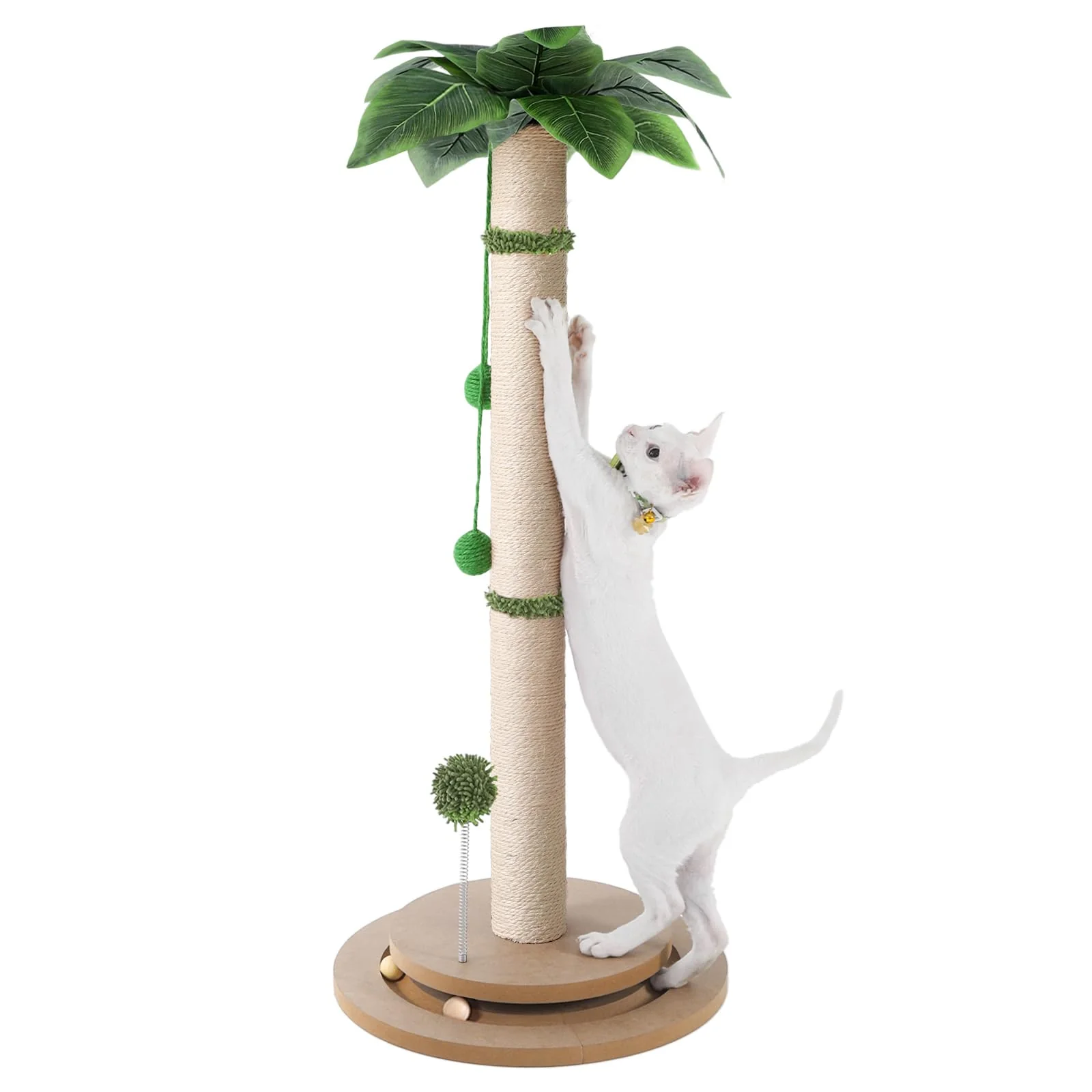 Original Aplatho Cat Scratching Post – Tall Sturdy Sisal Post for Indoor Cats Large Cats with Ball Track Reliable