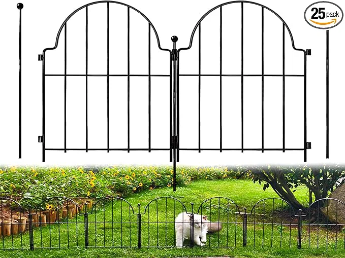 Breathable Garden Fence 17in x 27.5 ft Arched Rustproof Metal No Dig Fence Garden Fence Refined