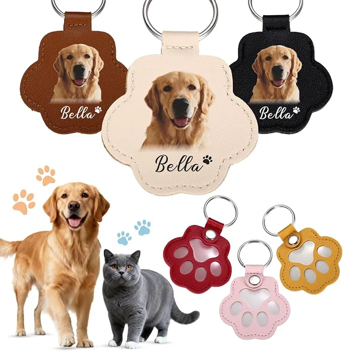 Verified Custom Leather Pet Fur Keychain – Personalized Memorial Keepsake Keyring Casual