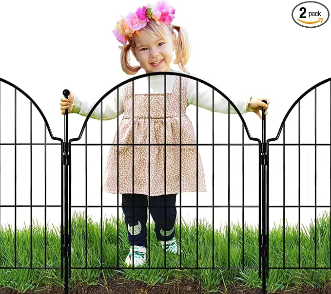 Traditional 6 Panels No Dig Decorative Garden Fence 25in x 12.2ft Animal Barrier Fencing Professional
