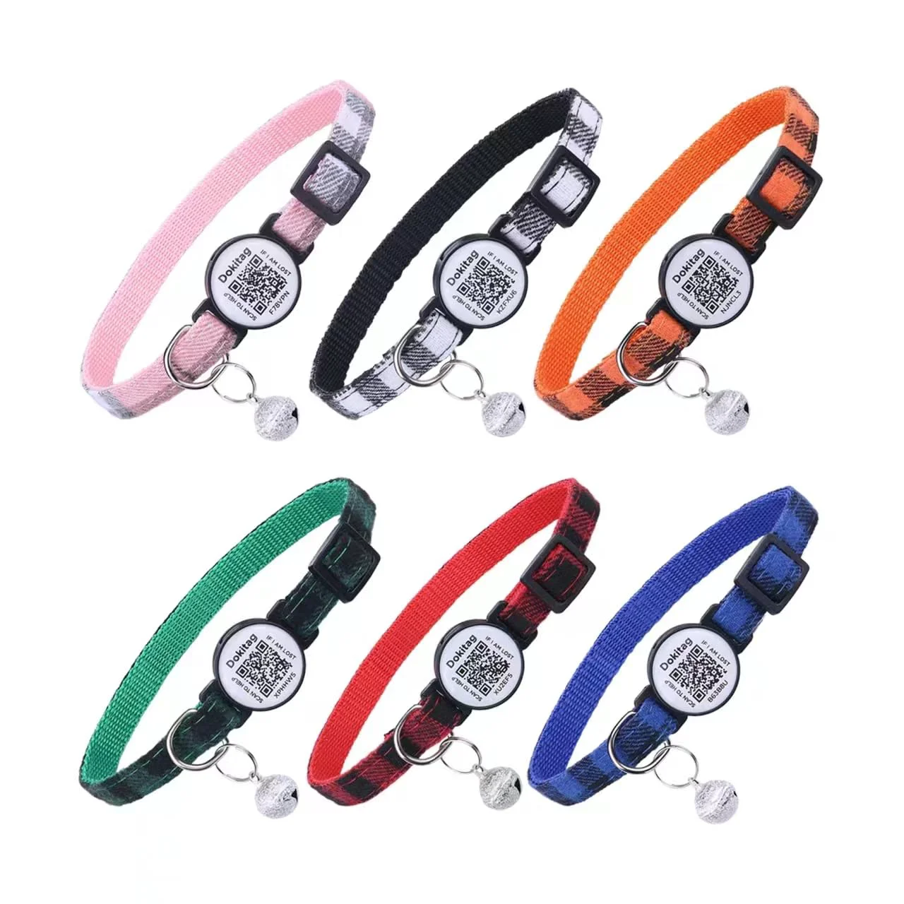 World-Class Dokitag 6-Pack Cat Collar Breakaway with QR Code Tags – Quick Contact Return Versatile
