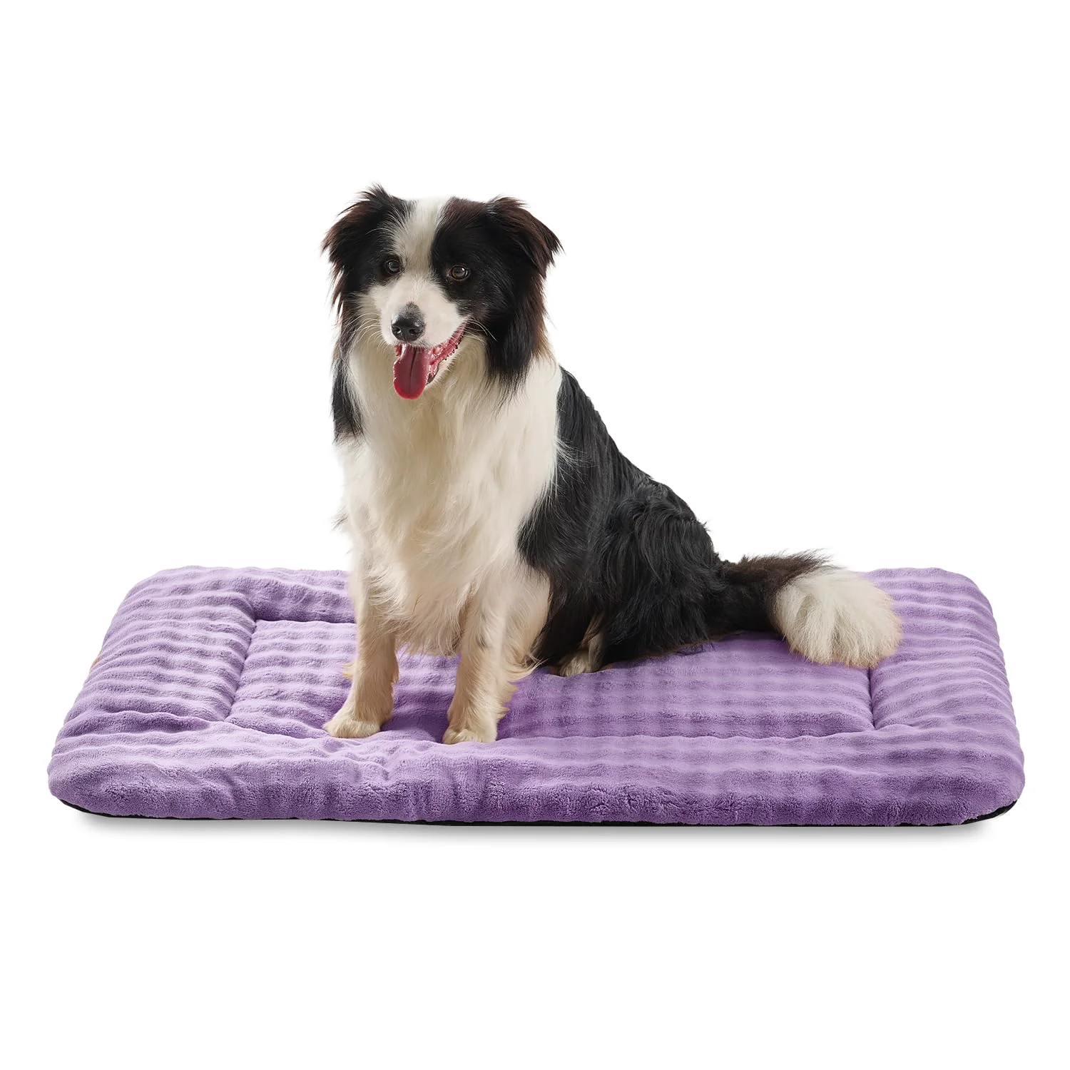 Crafted Yaning Dog Bed Mat Crate Pad for Large Dogs – Washable Soft Kennel Pad with 3D Bubble Pattern Dusty Purple 36×23 Long-Lasting
