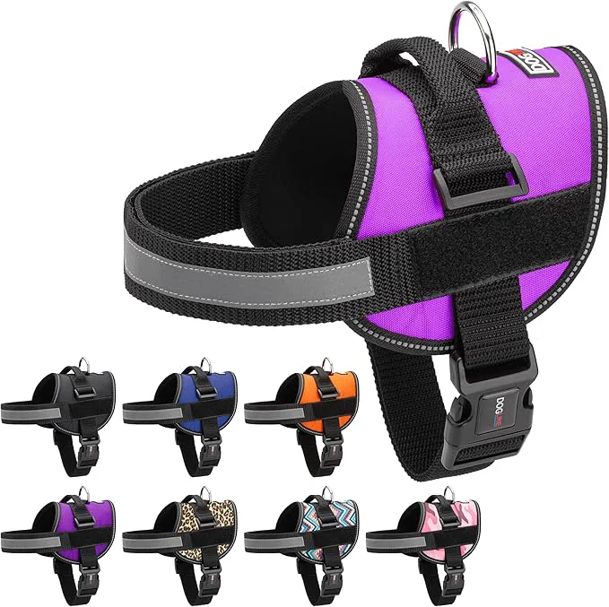 Exclusive Dogline Dog Harness Reflective No-Pull Adjustable Vest with Handle for Walking Training Breathable No – Choke Harness for Small Medium or Large Dogs Room for Patches Girth 22 -28 in PurpleAbout ThisOverview Original