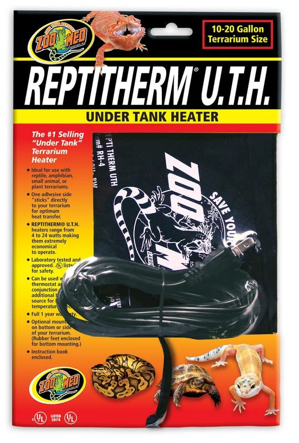 Clean Zoo Med ReptiTherm Under Tank Heater 50-60 Gallons Economical Secure Terrarium Heat Fine