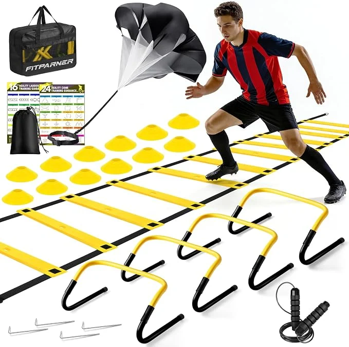 Reusable Agility Ladder Soccer Football Training Equipment Set – 20ft Speed Ladder Advanced