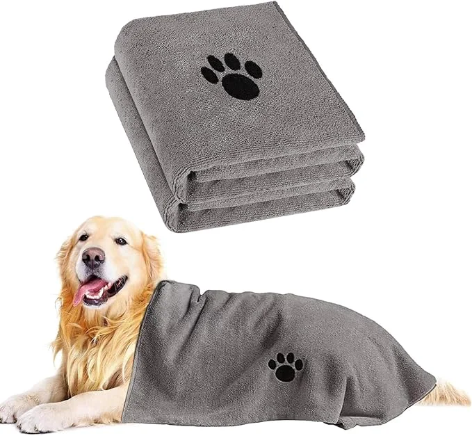 Natural Microfiber Dog Towels for Drying Dogs Super Absorbent and Soft Pet Grooming Detailed