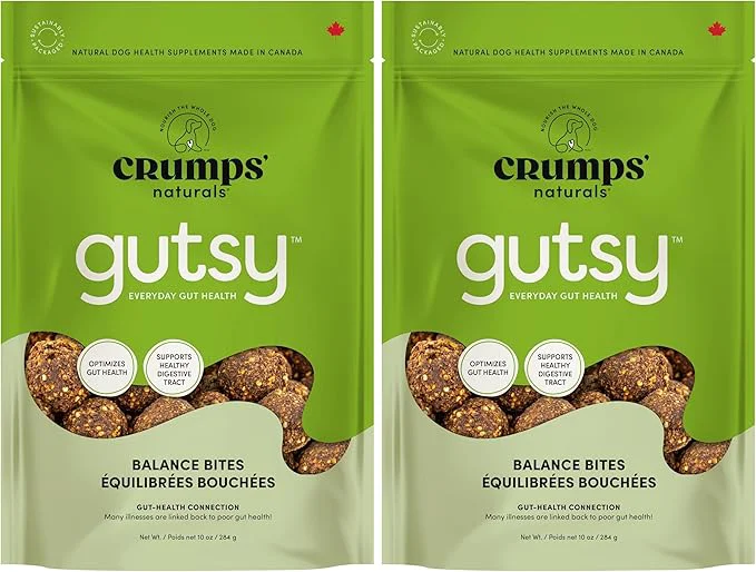Prestigious Crumps Naturals Gutsy-Balance Bites 10oz 284g Dog Treats Supplements Pack of 2 About This Minimalist