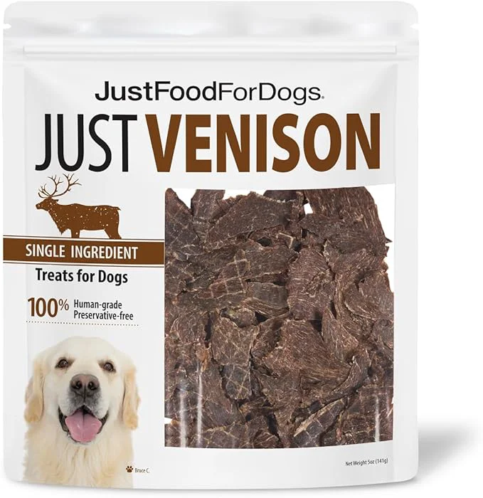 World-Class JustFoodForDogs Venison Dog Treats Single-Ingredient Healthy Dog Treats Made in The USA 5 ozAbout This Modern