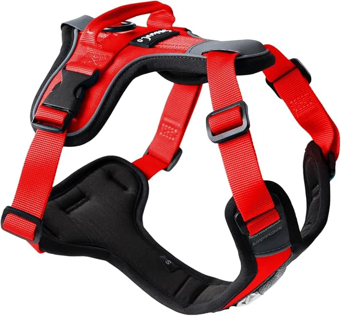 Refined ShawnCo Basecamp Dog Harness No-Pull Pet Vest with 3 Leash Clips Padded Reflective Lightweight and Adjustable Harness with Handle for Small Medium and Large Dogs Mustang Red S About ThisOverview Safe