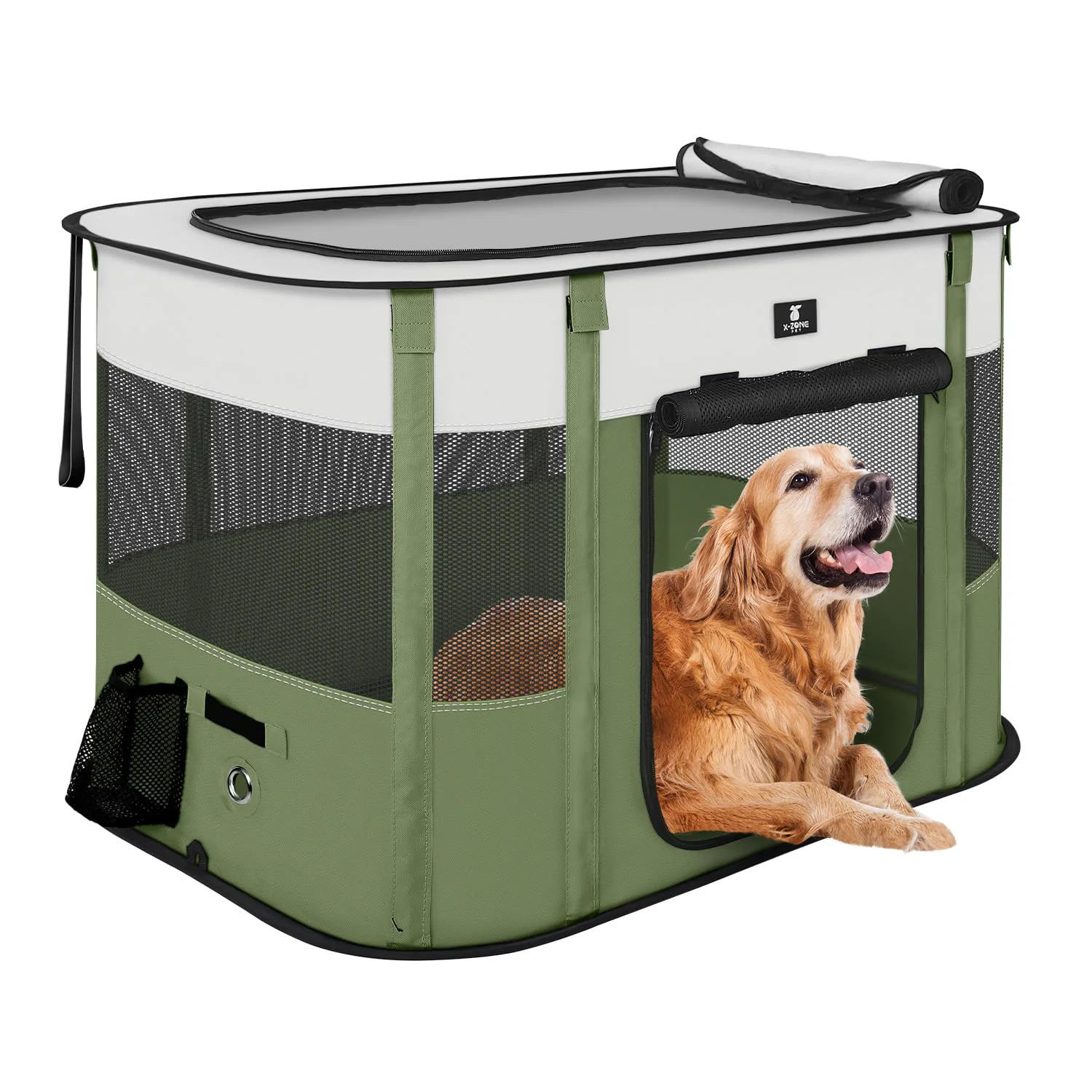 Pure X-ZONE PET Dog Playpen – Portable Foldable Indoor Outdoor Cage Black 30” Luxury