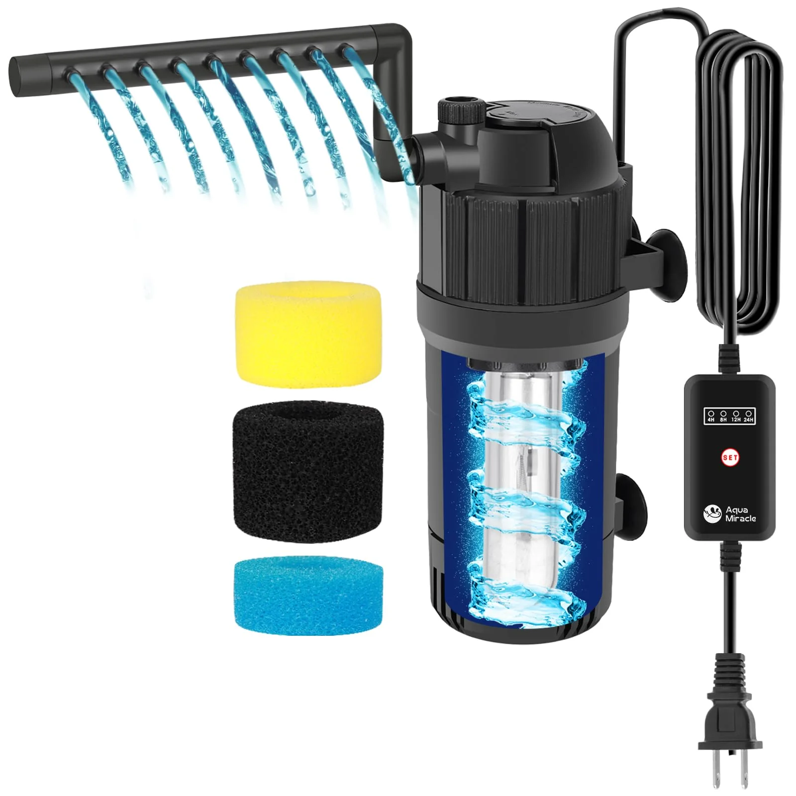 Premium Aqua Aquarium Filter for Green Water — 10-40 Gallon Tanks Dual Mode Crafted