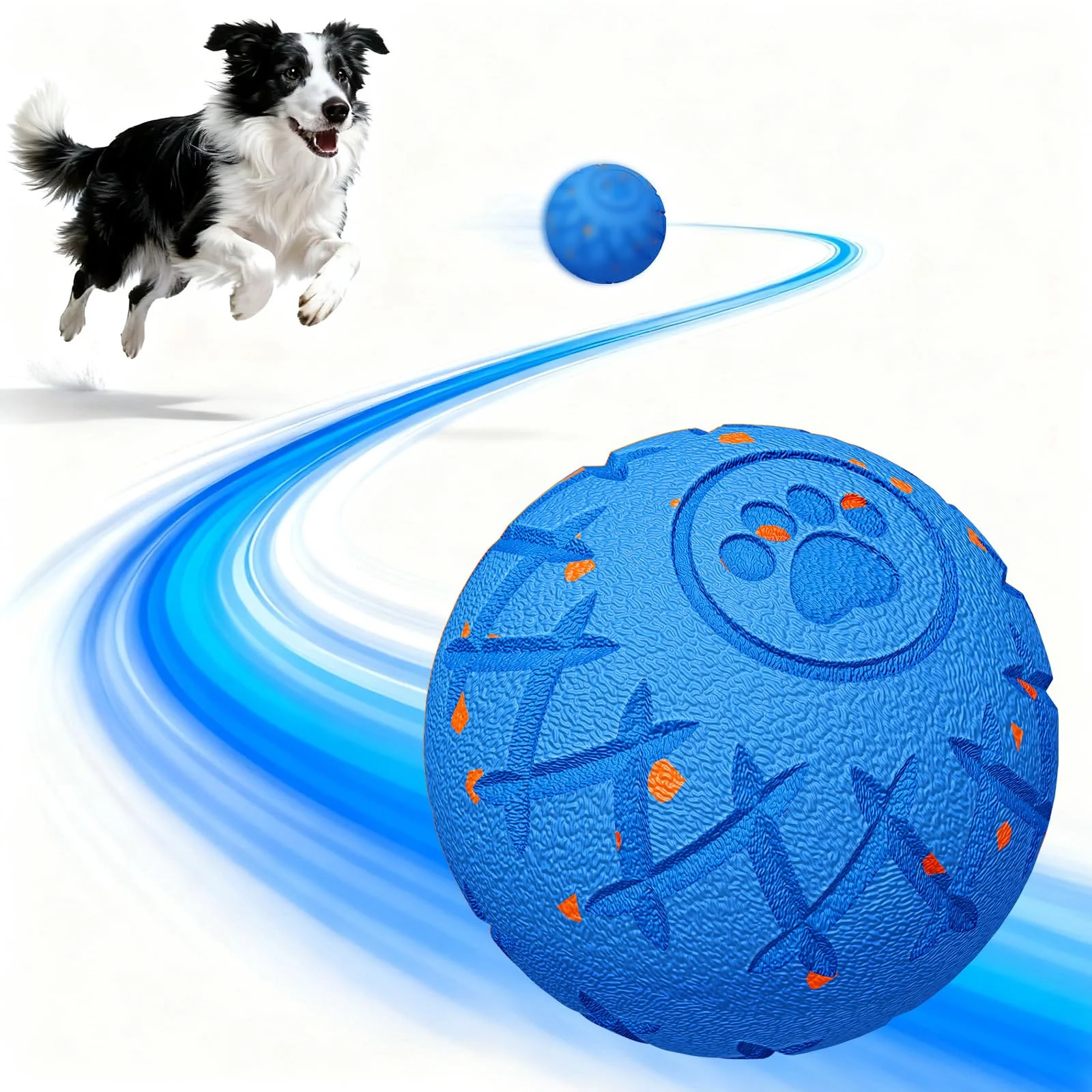 Fast hipibbo Interactive Dog Ball Toy 3 Modes Auto-Moving E-TPU IP54 Waterproof Premium Material