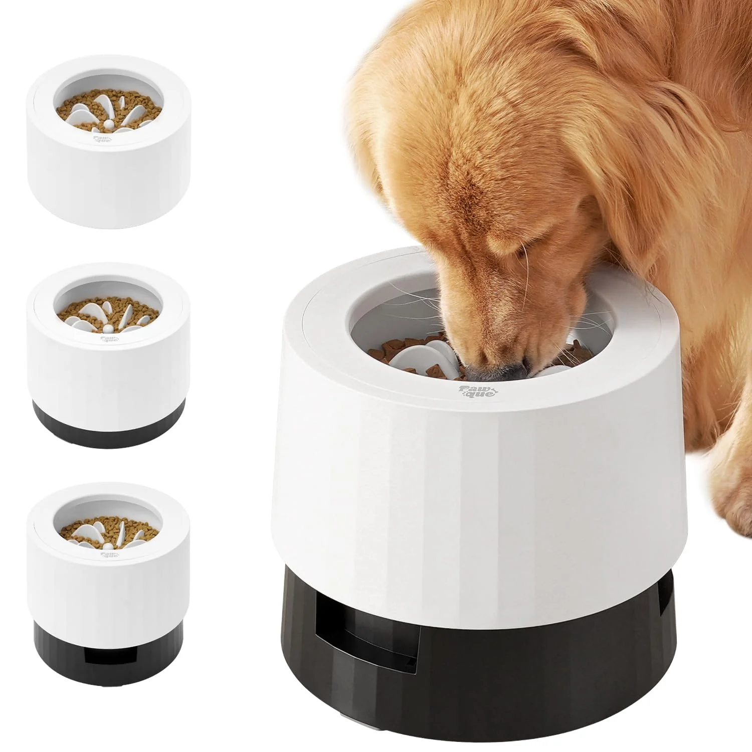 Practical Pawque d 60oz Slow Feeder Bowls for Large Dogs Adjustable Height Stable Base Spill-Proof Safe