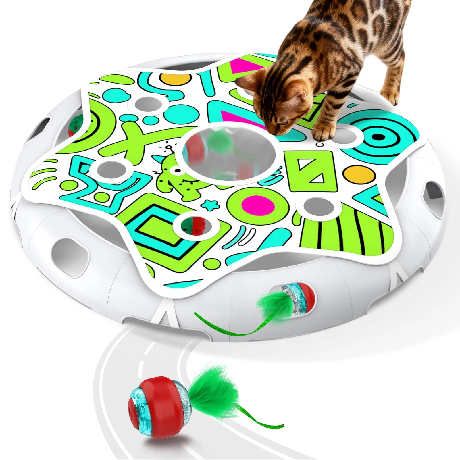 Powerful Sofolor Interactive Cat Toy Playset — Hide Seek Ball with Motion-Activated Cat Ball and 2 Bell Balls Expertly Made
