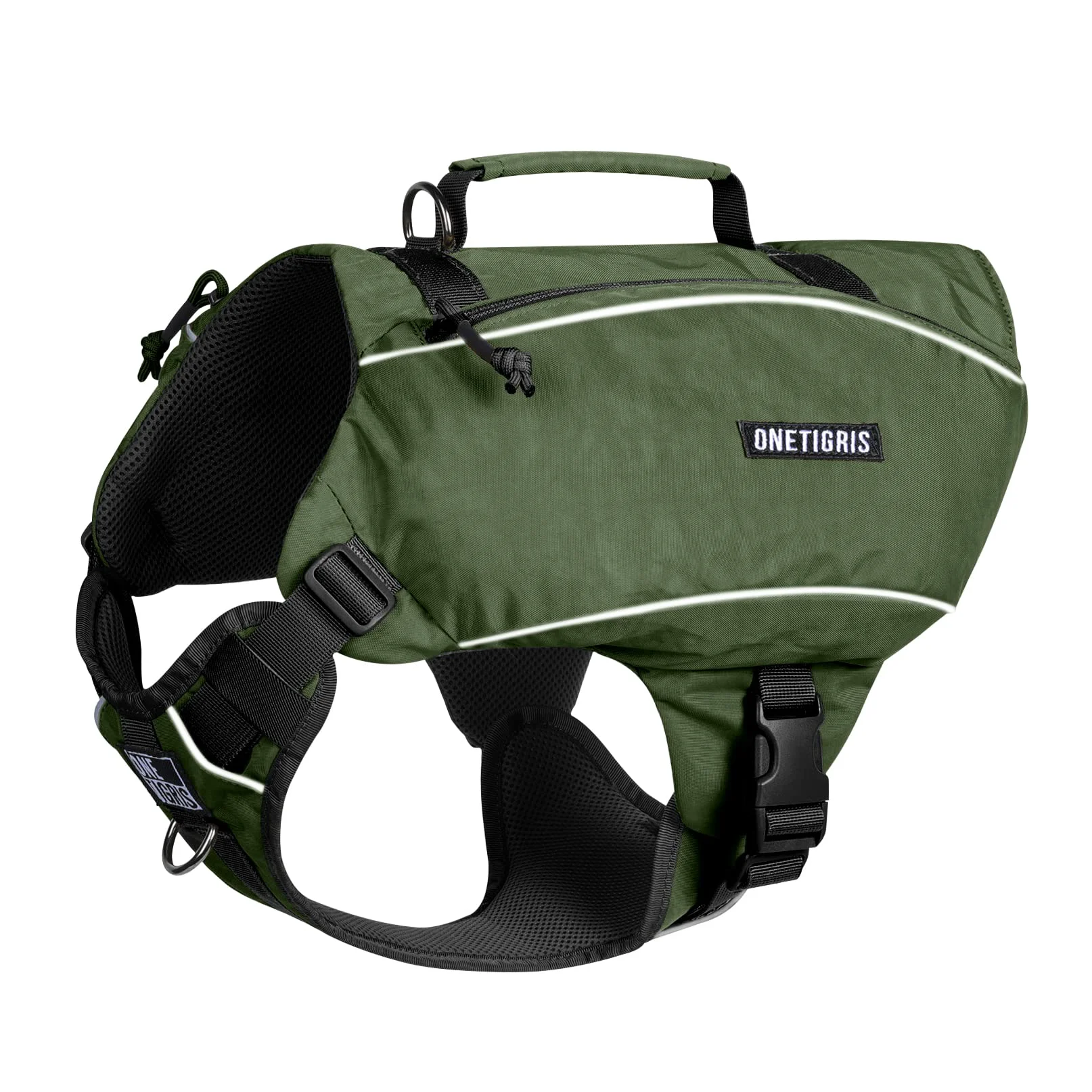 Reliable ONETIGRIS Y-Shaped Dog Backpack with Handle Pockets Large Green Next-Generation