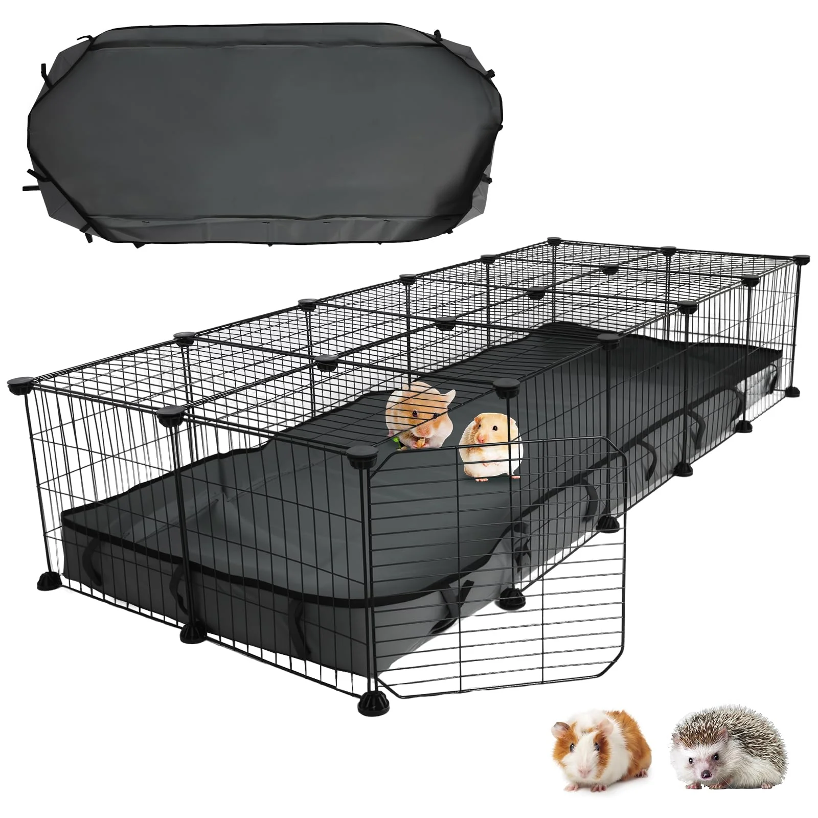 High-Grade Varrisin 24-Panel Guinea Pig Cage 60 x 24 x 12 with Waterproof Mat Indoor Outdoor C C Fence Consistent