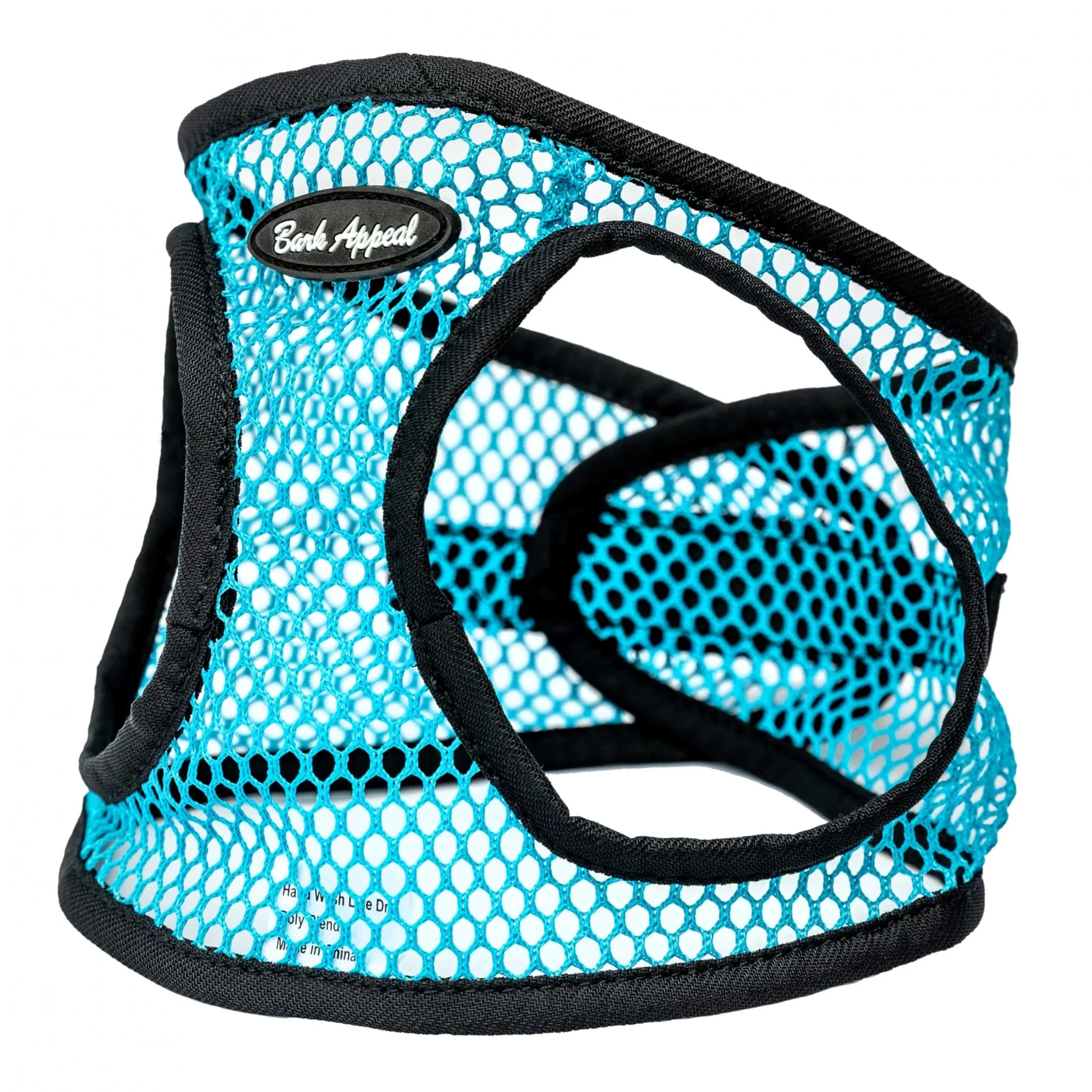 First-Class Bark Appeal Teal Netted Step-In Harness for Small-Medium Dogs Size L – Anti-Choke Adjustable Strap Heavy-Duty Clip Smooth