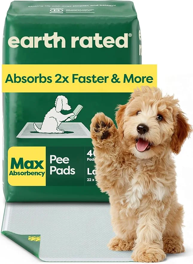 Unique Earth Rated Max Absorbency Puppy Pee Pads for Dogs Absorbs 2X Faster 2X More Leak-Proof Odor Control Potty Training Unscented Large 22 x 23 40 CountAbout ThisOverview Innovative