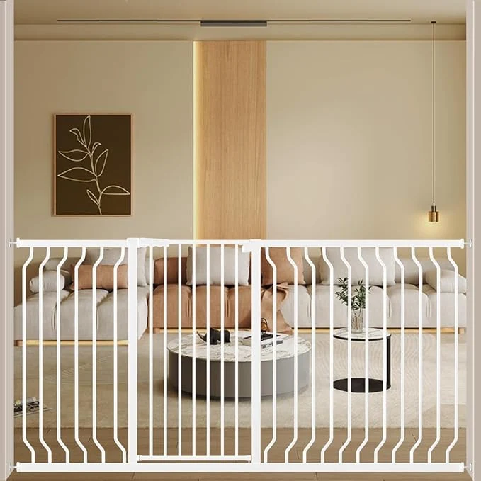 Responsible ALLAIBB White 40.55 Extra Tall Wide 57.48-74.4 Baby Gate Pressure Mounted Walk Through Child Kids Safety Toddler Tension Pet Dog Gates with Extension for Doorways KitchenAbout ThisOverview Refined