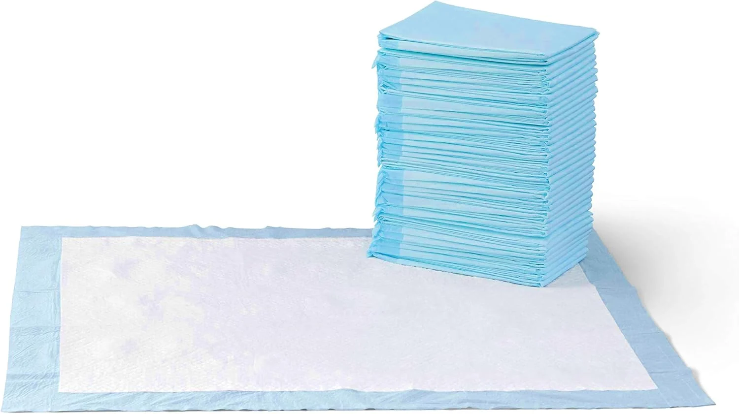 Quality Amazon Basics Dog and Puppy Pee Pads with 5-Layer Leak-Proof Design and Quick-Dry Surface for Potty Training Standard Absorbency X-Large 28 x 34 Inch – Pack of 60 Blue White Easy-to-Use