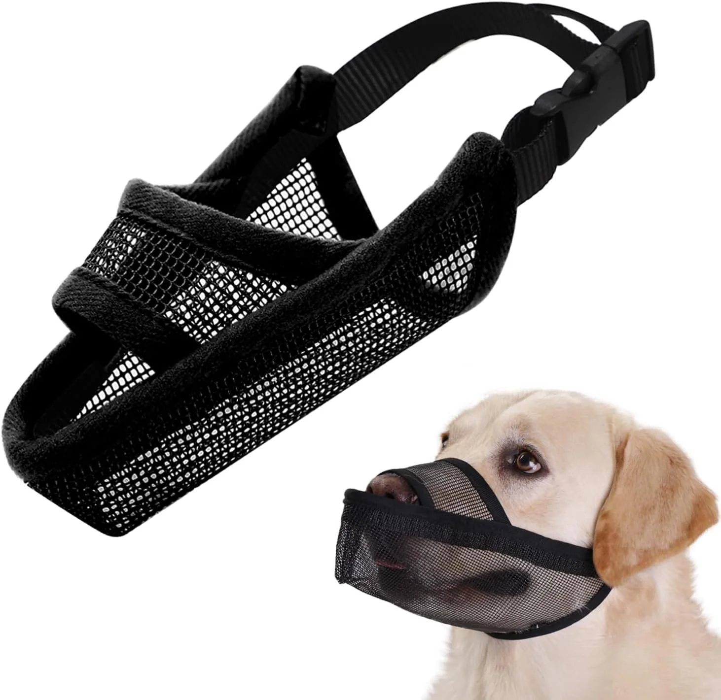 Fine Crafted Crazy Felix Nylon Dog Muzzle for Small Medium Large Dogs Poodle Labrador Golden Retriever Doberman Air Mesh Breathable and Drinkable Pet Muzzle for Anti-Biting Chewing Scavenging Black XL Efficient