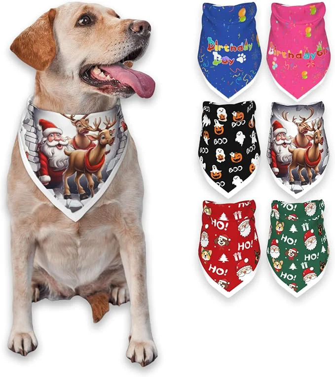 Verified Christmas Dog Bandanas Reflective Dog Bandana Luxury