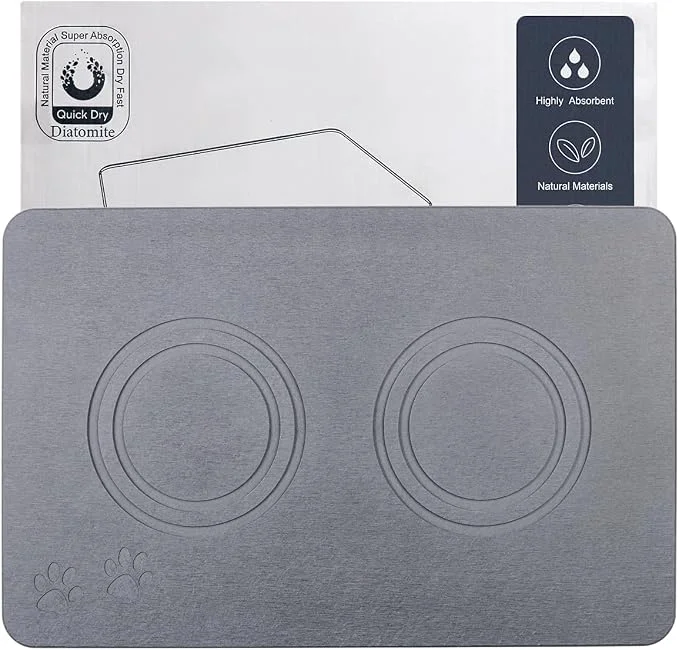 Safe Home Dog Cat Bowl Stone Mat–Natural Diatomite Stone Pet Bowls Mat Pet Feeding Innovative