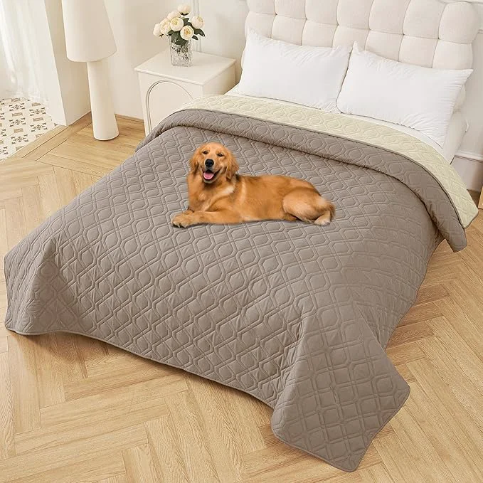 Dependable Smiry Waterproof Dog Blanket 82×102 Inch Soft Pet Bed Cover Reversible Washable Sofa Couch Furniture Protector for Small Medium Large Dog Puppy Cat Geometric Taupe BeigeAbout ThisOverview Original Design