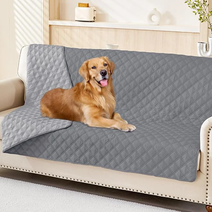 Superior Smiry Waterproof Dog Bed Cover Pet Blanket Soft Washable Dog Blanket for Furniture Bed Couch Sofa Reversible Checkered 68 x82 Grey Light Grey About ThisOverview Reusable