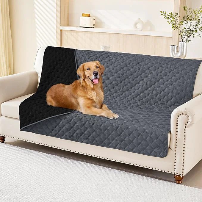 Smart Smiry Waterproof Dog Bed Cover Pet Blanket Soft Washable Dog Blanket for Furniture Bed Couch Sofa Reversible Checkered 68 x82 Dark Grey Black About ThisOverview Solid