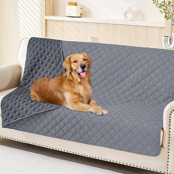 Artisan Smiry Waterproof Dog Bed Cover Pet Blanket Soft Washable Dog Blanket for Furniture Bed Couch Sofa Reversible Checkered 68 x82 Grey Dark Grey About ThisOverview Top-Quality