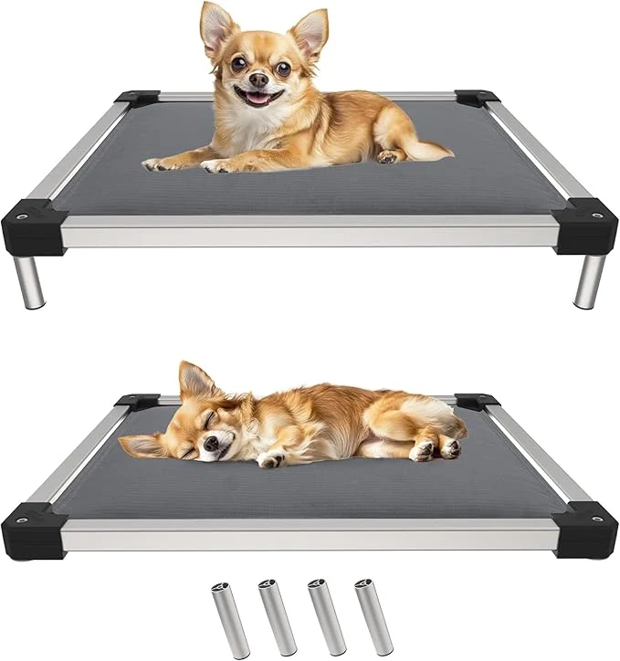 Trendy FXW TitanNest Chew-Proof d Dog Bed Raised Cot for Indoor Outdoor Camping Use Durable Washable Padded Pet Bed for Toy Dogs 24.0 L x 20.0 W x 4.1 H GrayAbout ThisOverview Optimized