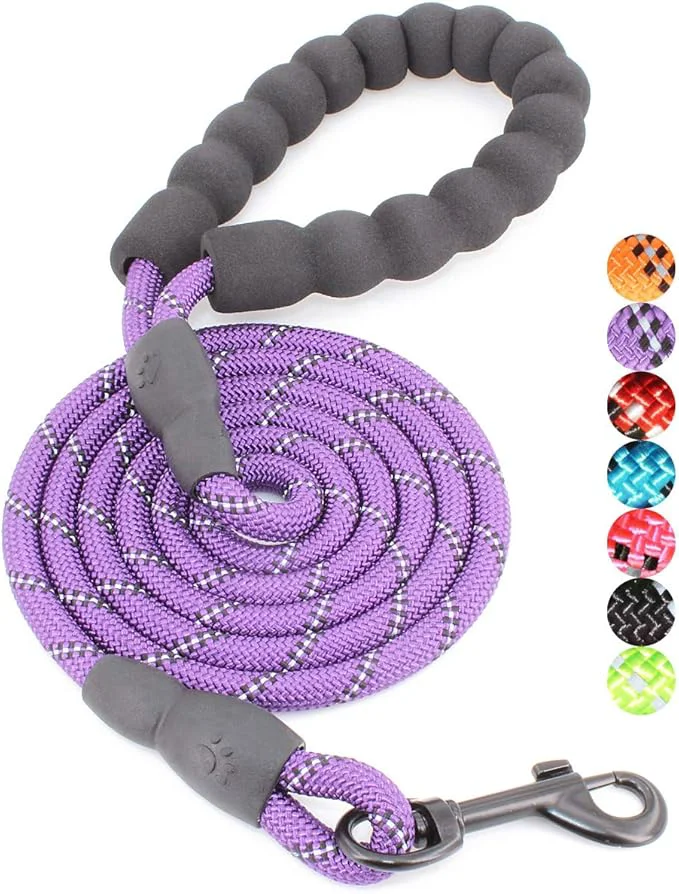 Effective BAAPET 2 4 5 6 FT Dog Leash with Comfortable Padded Handle and Highly Reflective Threads for Small Medium and Large Dogs 5FT-1 3” Purple About ThisOverview Recyclable