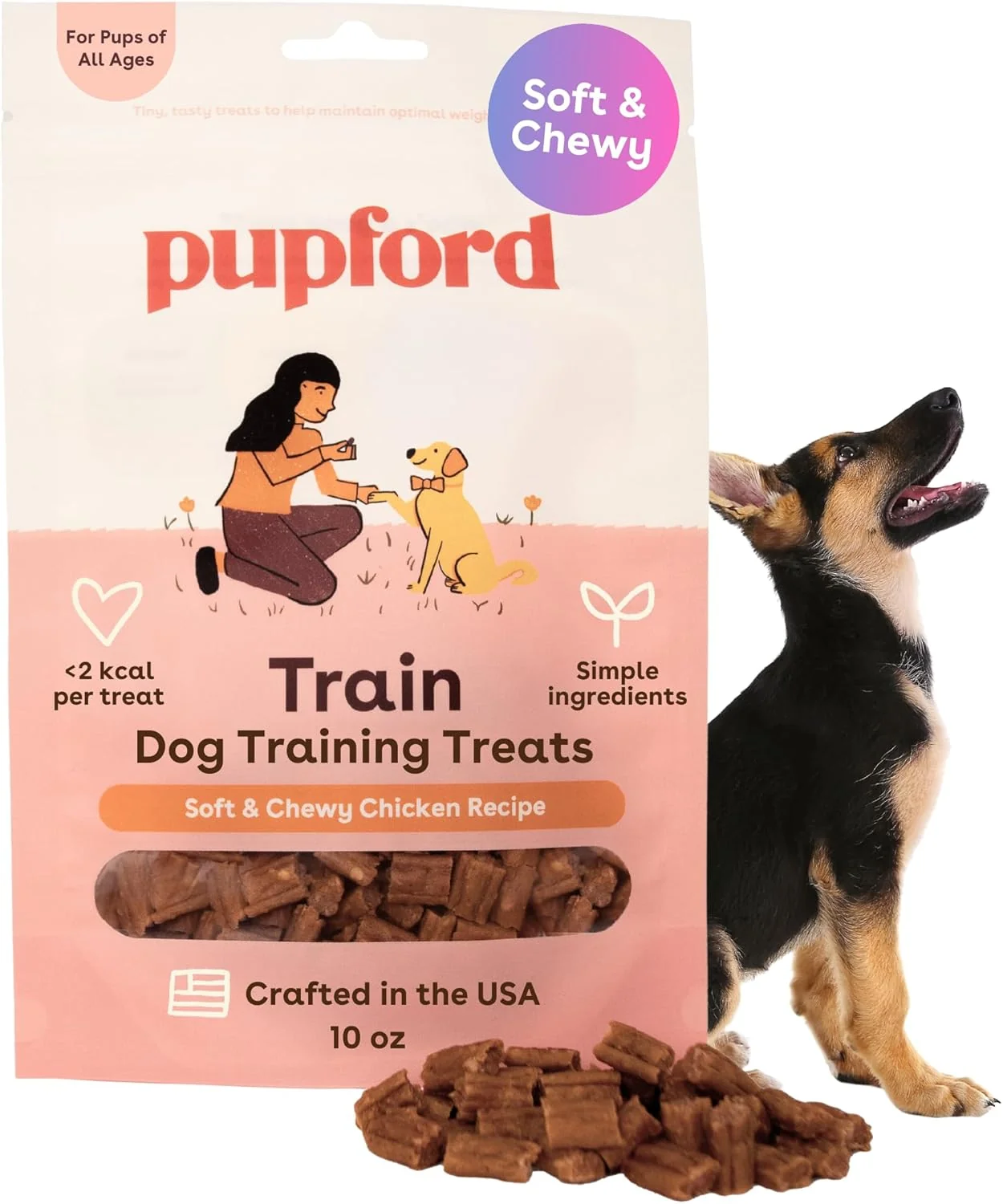 Next-Generation Pupford Soft Chewy Training Treats for Dogs Puppies Chicken 10 oz Long-Lasting