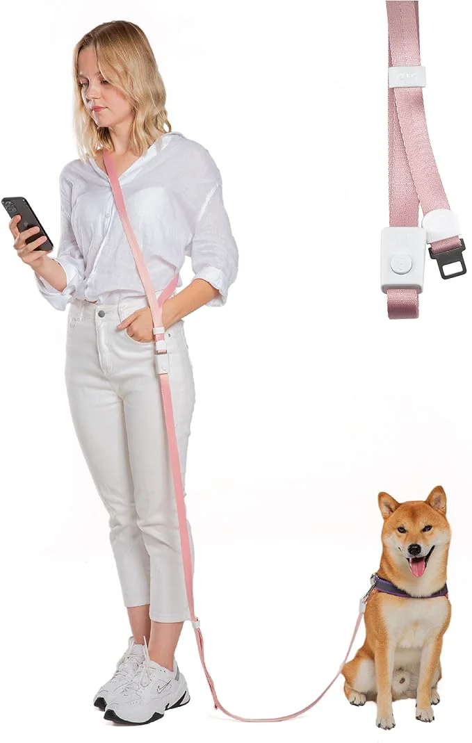 Convenient SVD.PET 4-in-1 Hands Dog Leash Versatile Crossbody Dog Waist Leash with Easy Release Buckle Adjustable Waist Fit for Walking Jogging and Running Your Pet Pink About ThisOverview Secure
