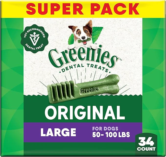 Certified Greenies Veterinarian- Adult Natural Dental Dog Treats Large Size Flavor 54 oz. Pack 34 CountAbout This Eco-Friendly
