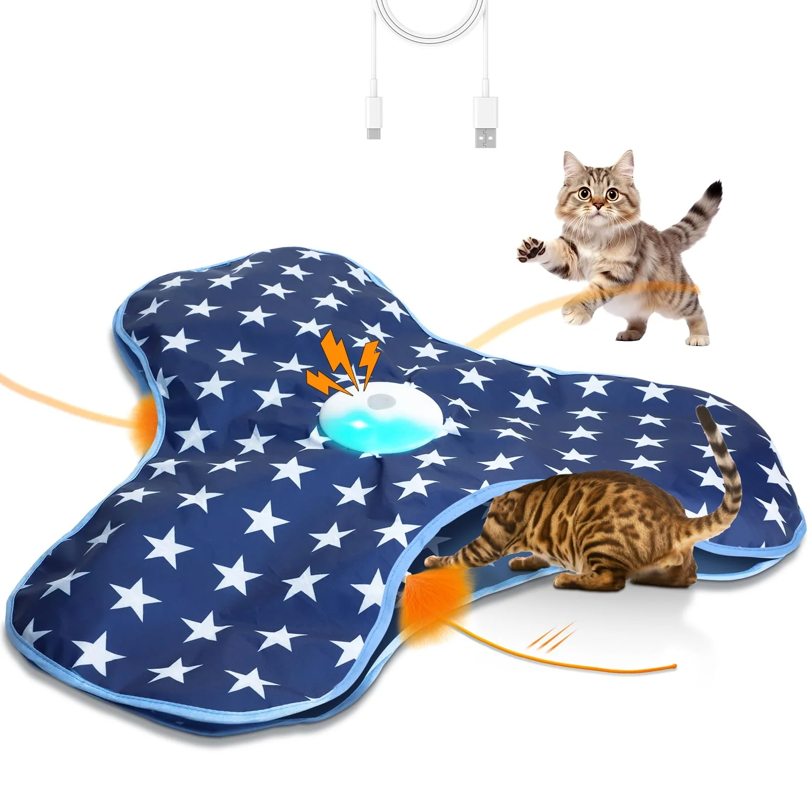 Sophisticated Oxawo Cat Toys Interactive Hide and Seek with Chirping – Motion Activated 3 Modes Rechargeable Premium Material