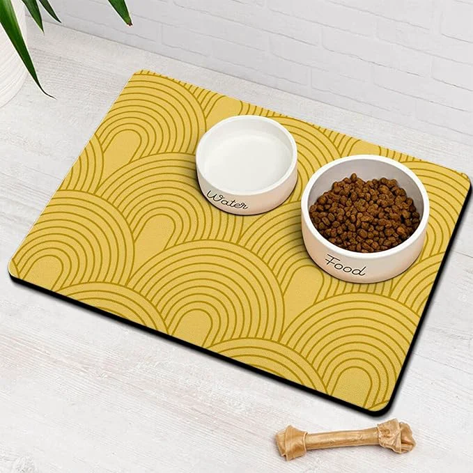 Pure Dog Food Mats for Floors Absorbent Pet Cat Food Mat Powerful