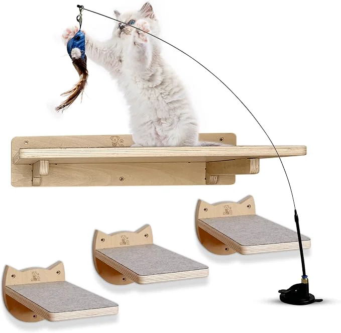 Trendy Snuggle Play Cat Wall Shelves Climbing System – Modern Furniture Set Functional