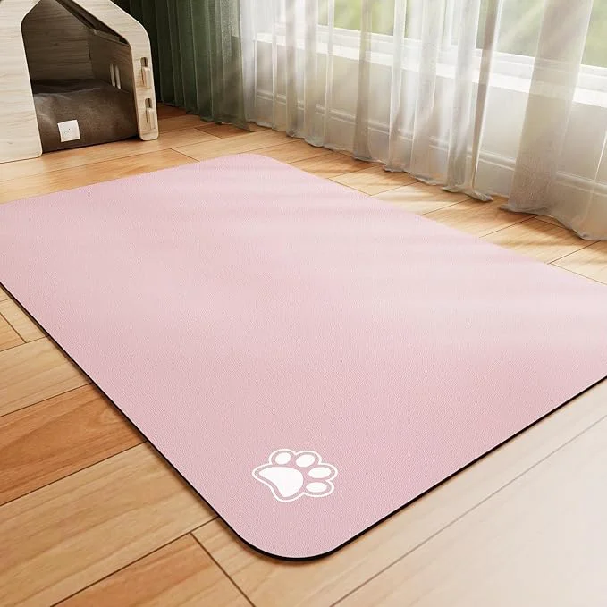 Elegant Dog Food Mat – Absorbent Cat Mat for Food and Water No Stains Pet Feeding Bowl Mat Easy to Clean Pet Placemats Quick Dry Dog Water Dispenser Mat for Messy Drinkers Paw Pink 18 x28 About ThisOverview Authentic
