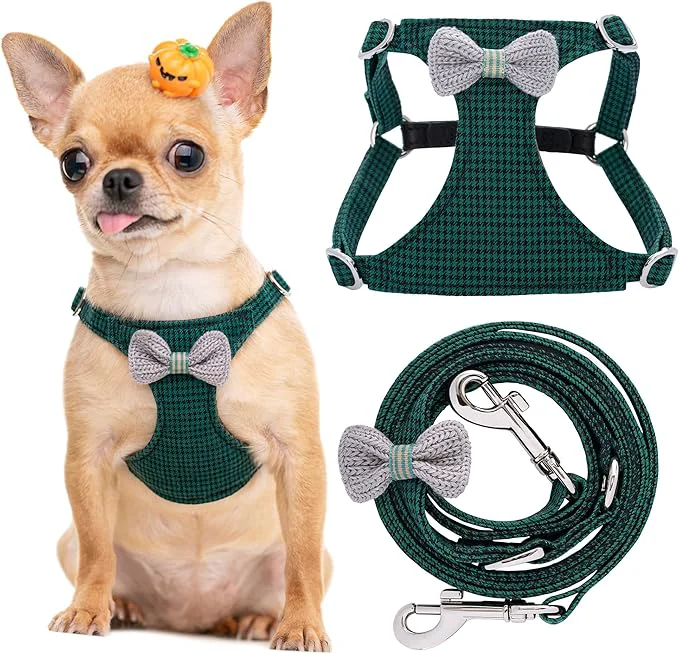 Superior Puppytie No Pull xs Dog Harness with Multifunction Dog Leash Soft Adjustable No Choke Escape Proof Pet Harness Vest Knitted Green XXSAbout ThisOverview Modern