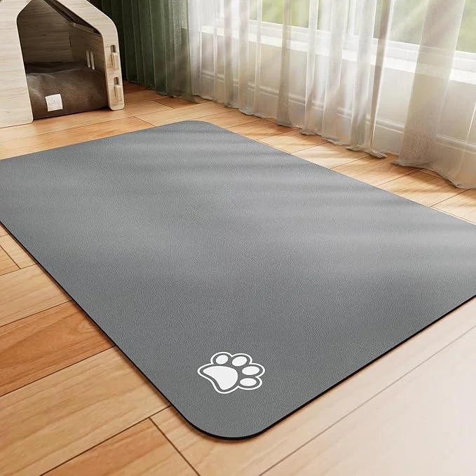 Exceptional Dog Food Mat – Absorbent Cat Mat for Food and Water No Stains Pet Feeding Bowl Mat Easy to Clean Pet Placemats Quick Dry Dog Water Dispenser Mat for Messy Drinkers Paw Dark Grey 16 x 24 About ThisOverview Next-Generation