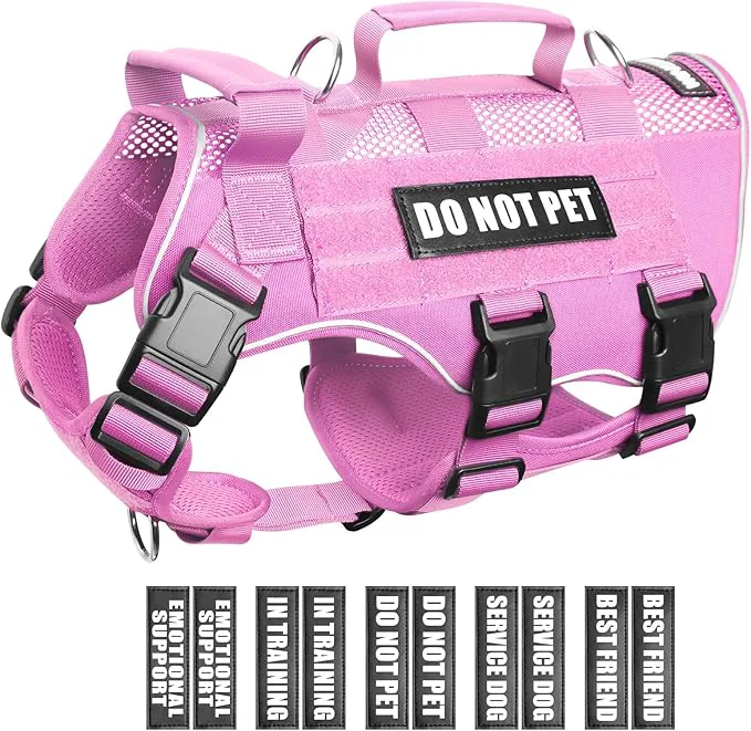 Contemporary WINSEE Mesh Dog Harness with 10 Pet Patches for Large Service Dog in Training Breathable Tactical Molle Vest with Double Handle Reflective Military Pet Vest for Walking HikingAbout ThisOverview Flexible