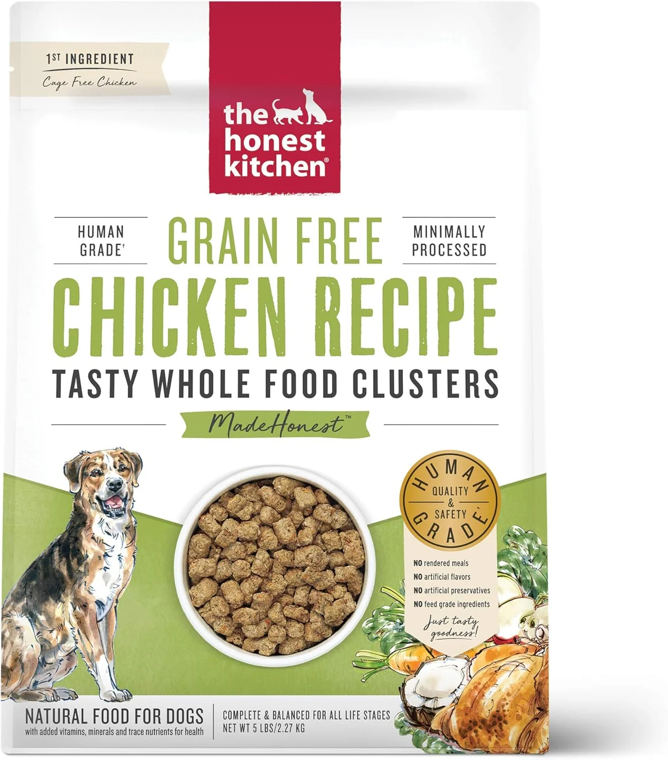 Organic The Honest Kitchen Whole Food Clusters Grain Chicken Dry Dog Food 5 lb Bag Quality