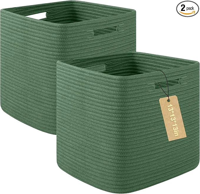Sophisticated OIAHOMY Storage Cubes 13 Inch Cube Storage Organizer Collapsible Storage Bins Baskets for Organizing Storage Bins for Shelves-Green 2-PACKAbout ThisOverview First-Class