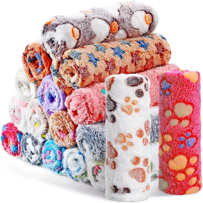 Advanced Chumia 18 Pcs Fleece Pet Blanket Soft Warm Sleep Mat Fluffy Cute Puppy Supplies Sophisticated