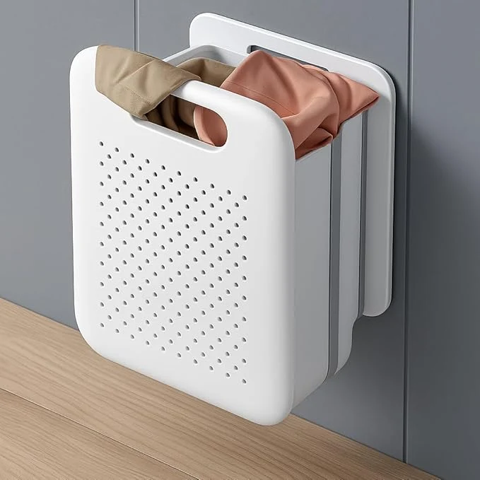 High-Quality Collapsible Laundry Basket Space-Saving Wall-Mounted Hamper Detachable Hanging Organizer for Home Dorms R Measures 11.8 x 8 x 14.7 In White About ThisOverview Long-Lasting