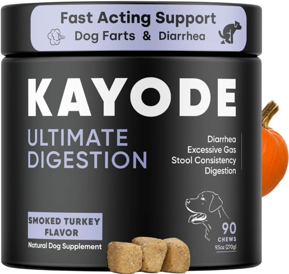 Outstanding Kayode Digestion. Fast Facting Anti Diarrhea for Dogs. Dog Fart Remedy Dog Gas Relief. Natural Nutrients for Healthier Firmer Stools. Pumpkin Digestive Enzymes for Dogs. Genuine