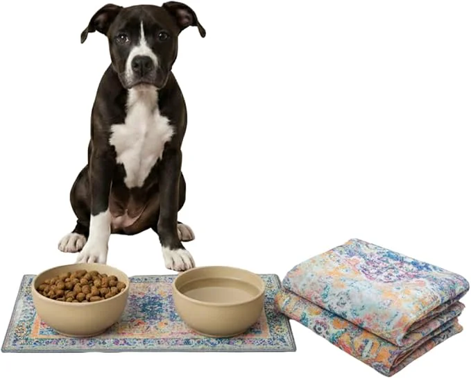 Breathable LOVEWAG Waterproof 2-Pack Pet Feeding Mats Refined