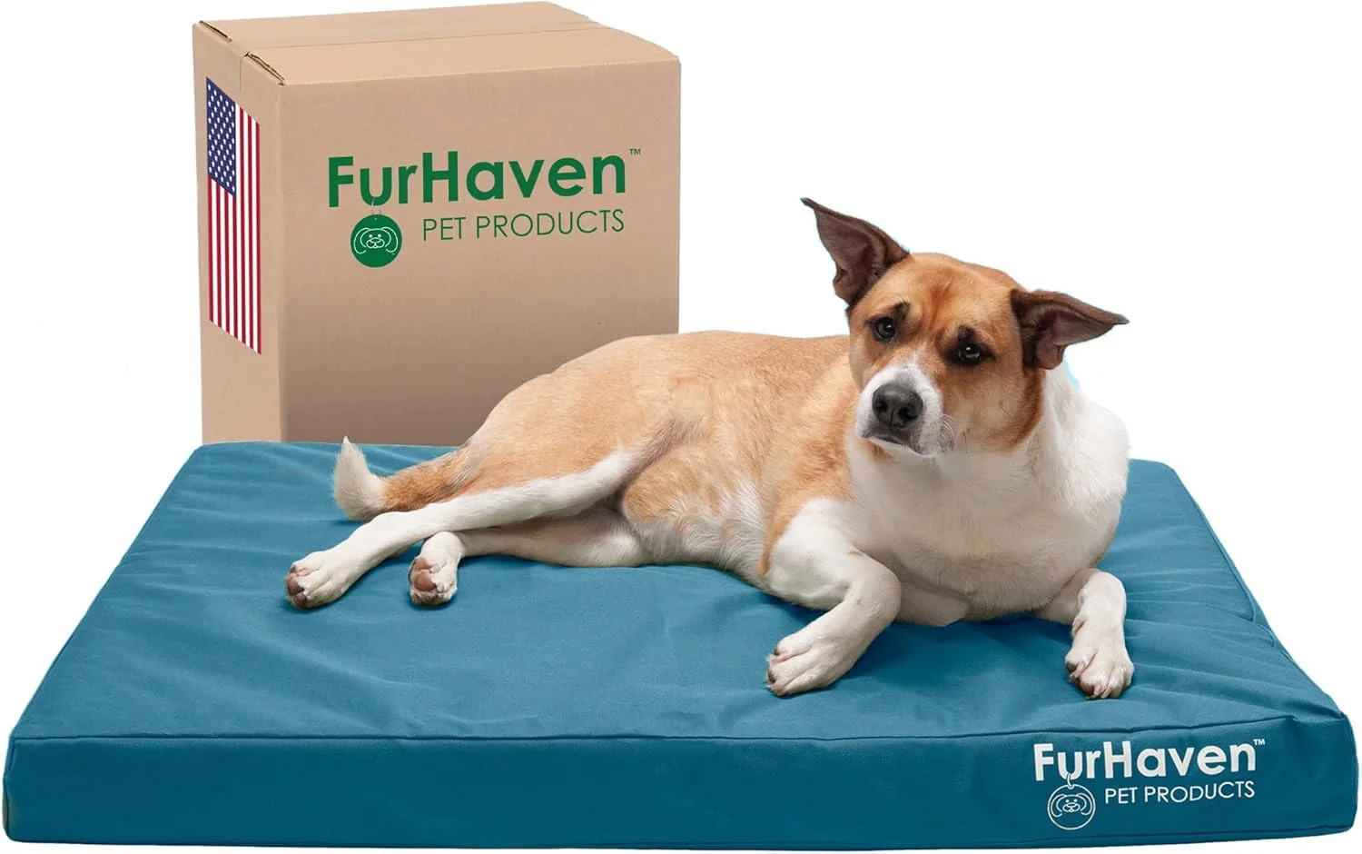 Responsible Furhaven Water-Resistant Cooling Gel Dog Bed for Large Medium Dogs w Removable Washable Cover For Dogs Up to 55 lbs – Indoor Outdoor Logo Print Oxford Polycanvas Mattress – Deep Lagoon Large Sophisticated